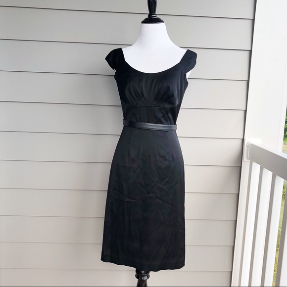White House Black Market Dresses & Skirts - WHBM Black Satin Cap Sleeve Shift Dress